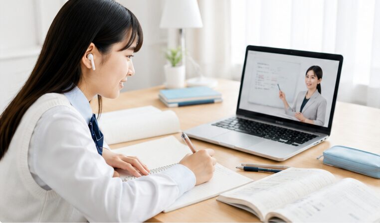 オンライン授業を受ける学生